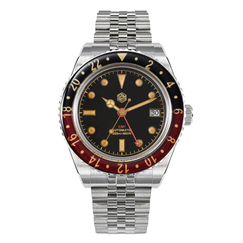 San Martin Distressed Design NH34 GMT Watch - SN0005G-B