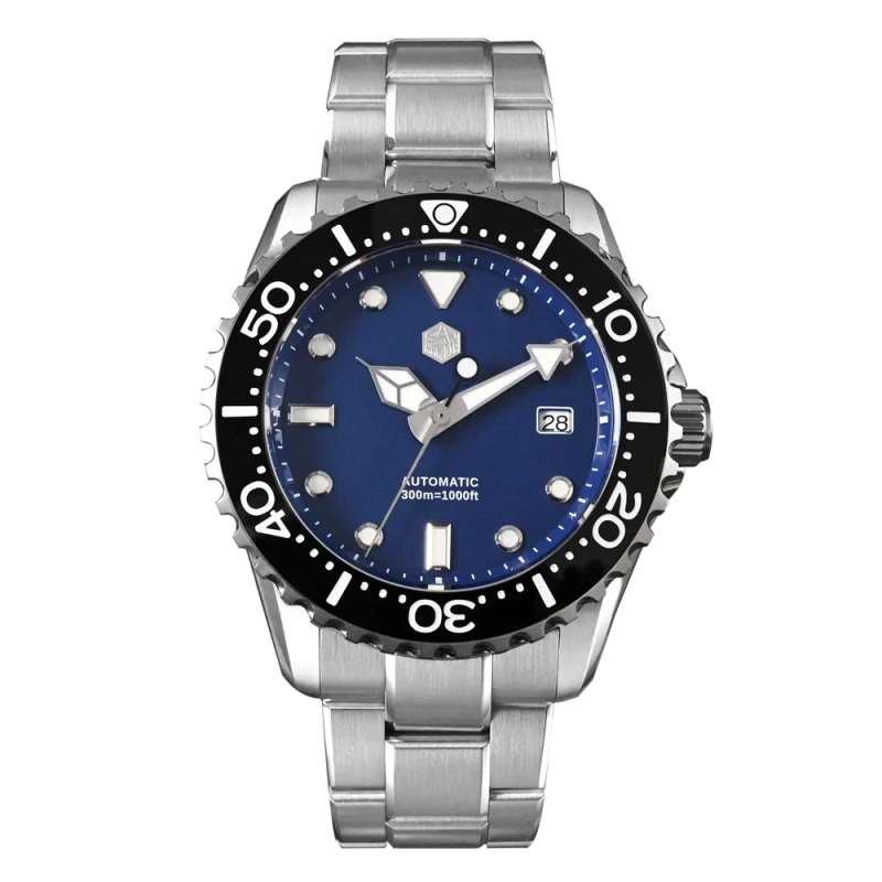 San Martin New 44mm Luxury Men's Diving Watch Classic High Quality NH35 Automatic Mechanical Sapphire BGW-X1 20Bar Reloj SN0009