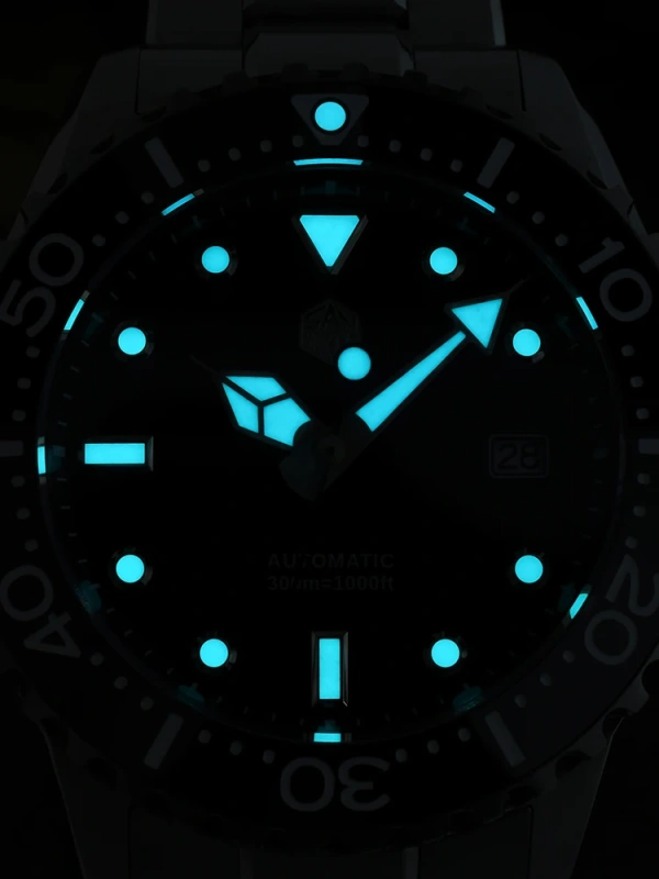 San Martin New 44mm Luxury Men's Diving Watch Classic High Quality NH35 Automatic Mechanical Sapphire BGW-X1 20Bar Reloj SN0009