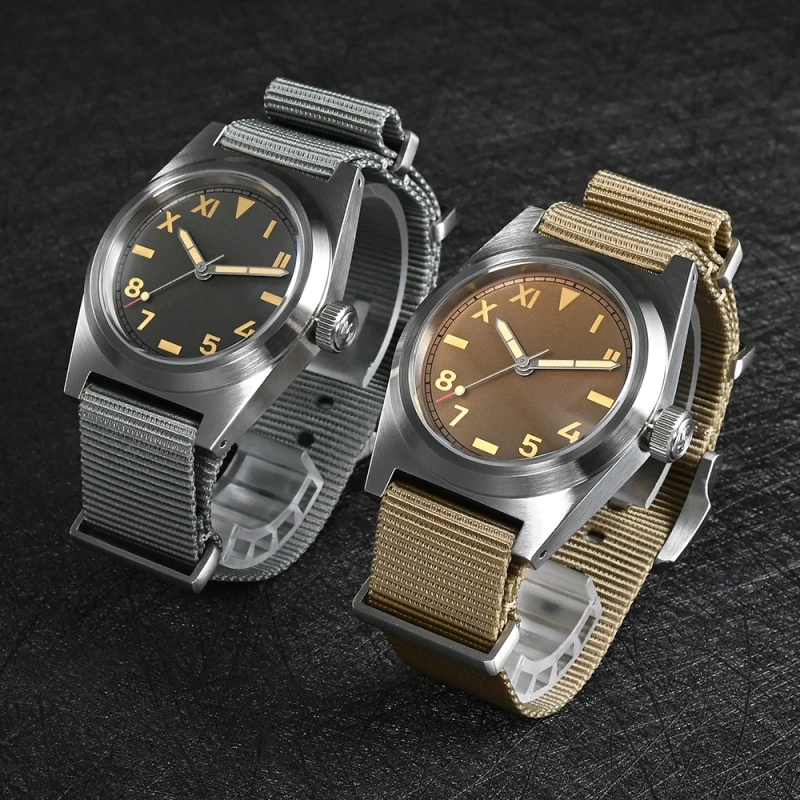 San Martin Pilot Watch 38mm YN55 Vintage Military Enthusiasts Sapphire Nylon Strap Automatic Mechanical Men Watches 20Bar
