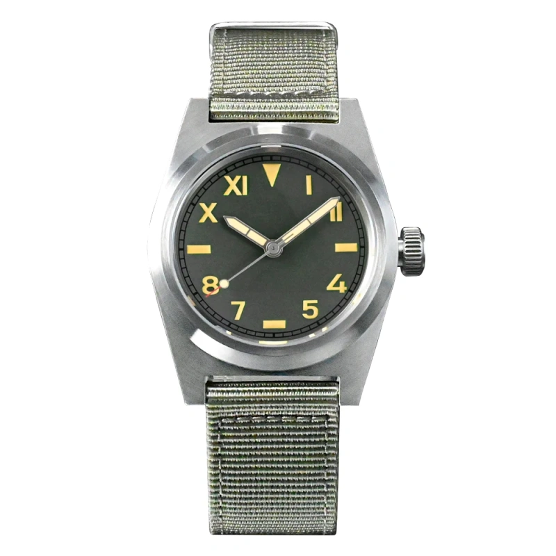 San Martin Pilot Watch NH35 38mm Vintage Military Enthusiasts Sapphire Automatic Mechanical Men Watches Nylon Strap 20Bar Lume