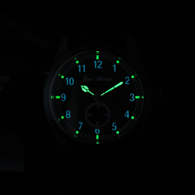San Martin 37mm Pilot Watch RONDA 6004 Quartz Movement Military Simple Fashion Style Men Wristwatch 20 Bar Luminous Relojes