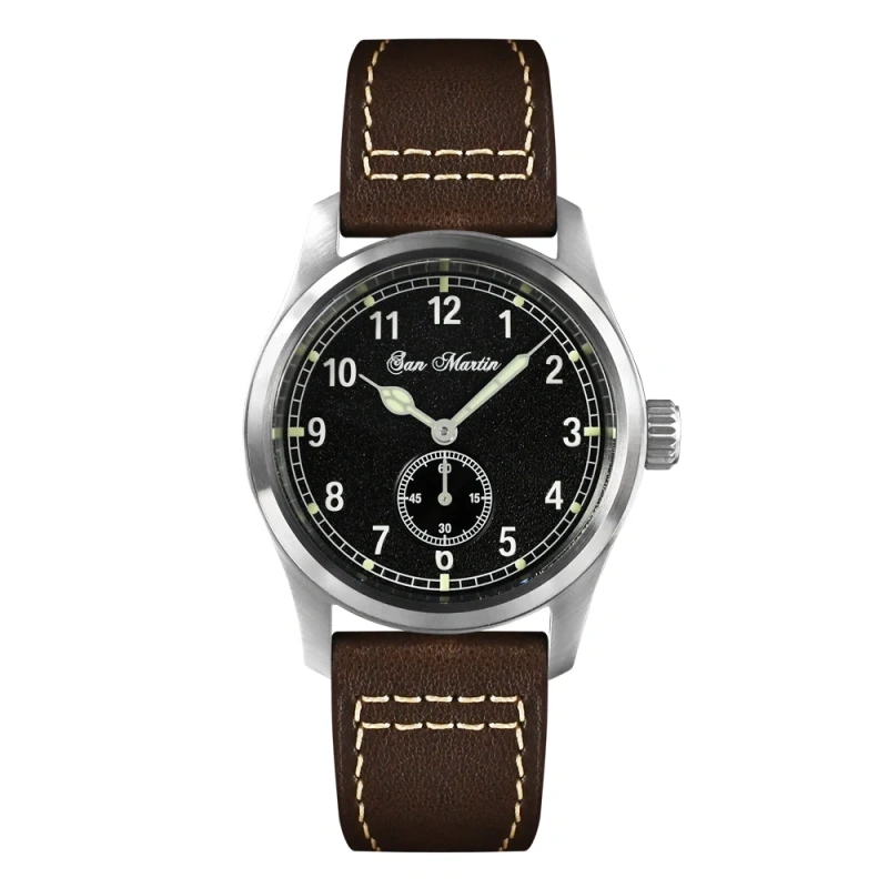 San Martin 37mm Pilot Watch RONDA 6004 Quartz Movement Military Simple Fashion Style Men Wristwatch 20 Bar Luminous Relojes
