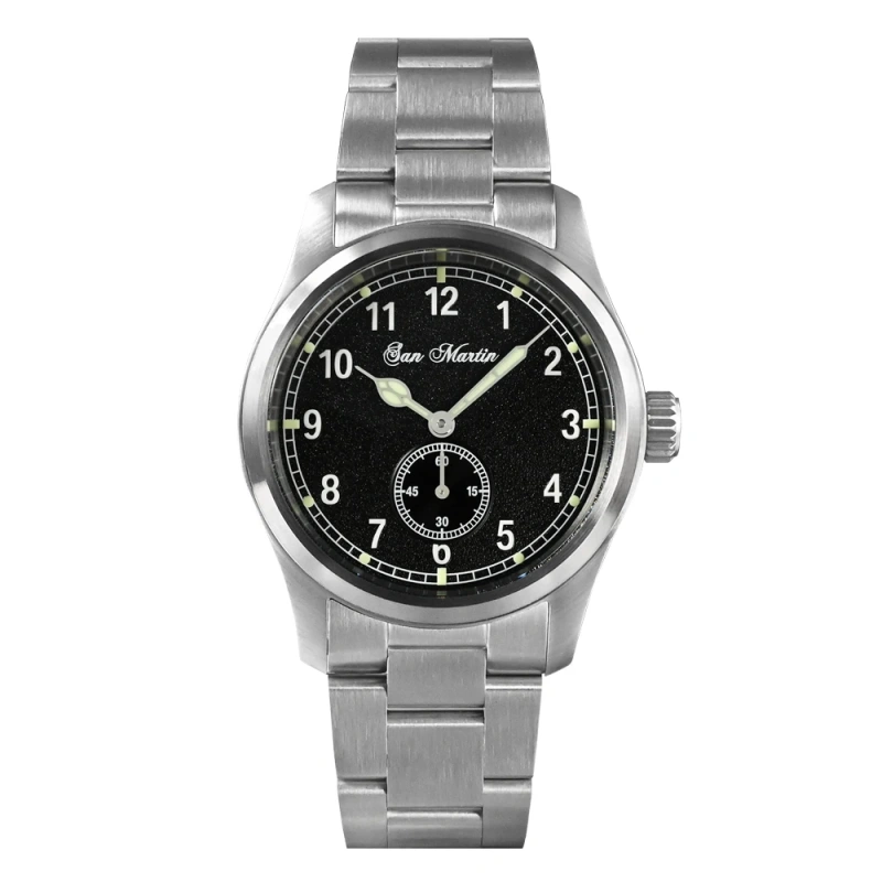 San Martin 37mm Pilot Watch RONDA 6004 Quartz Movement Military Simple Fashion Style Men Wristwatch 20 Bar Luminous Relojes