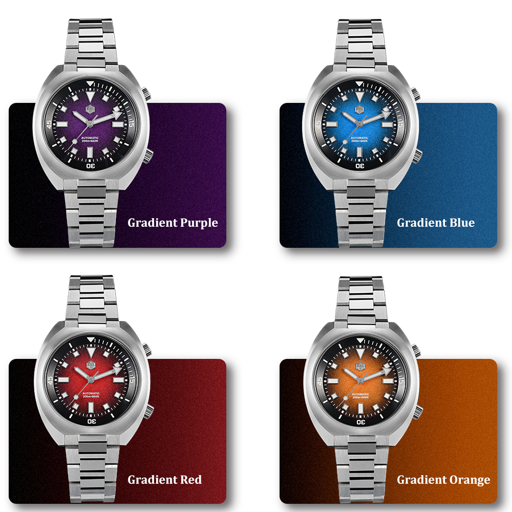 San Martin SN0066: 42mm Compressor Diver Watch with Gradient