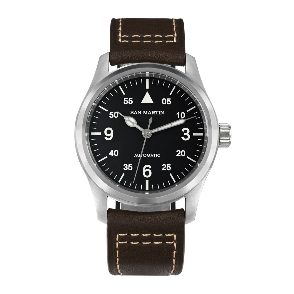 San Martin 37mm Pilot Watch with RONDA 715 Quartz Movement SN0034