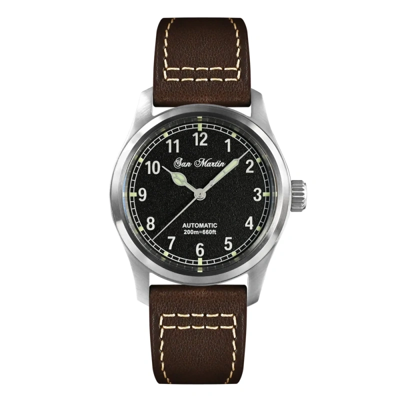 San Martin Simple Men Watch 37mm Pilot Miyota 8215 Classic Military Explore Automatic Mechanical Watches Waterproof 100m