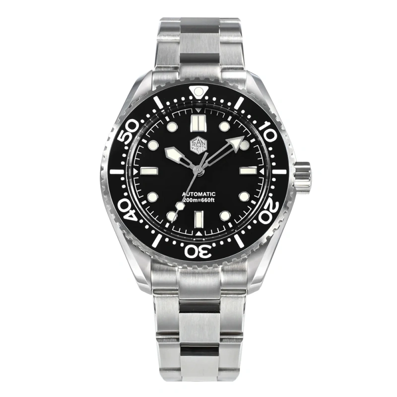 San Martin Men Watch 41.5mm Diver Enamel Dial Top Brand Vintage Classic Luxury Miyota Automatic Mechanical 20 ATM BGW9 Luminous