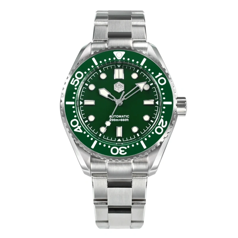 San Martin Men Watch 41.5mm Diver Enamel Dial Top Brand Vintage Classic Luxury Miyota Automatic Mechanical 20 ATM BGW9 Luminous