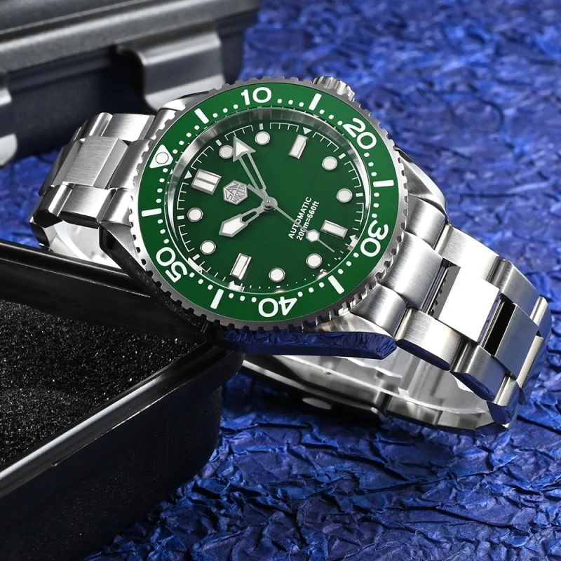 San Martin Men Watch 41.5mm Diver Enamel Dial Top Brand Vintage Classic Luxury Miyota Automatic Mechanical 20 ATM BGW9 Luminous