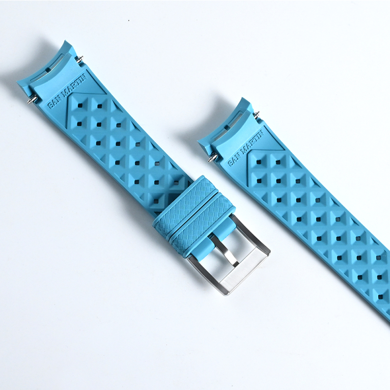 San Martin FKM Curved End Premium-Grade Tropic Rubber Strap SN0144BD