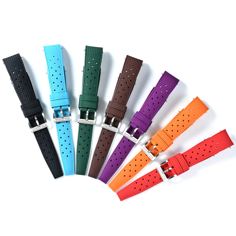 San Martin FKM Curved End Premium-Grade Tropic Rubber Strap SN0144BD