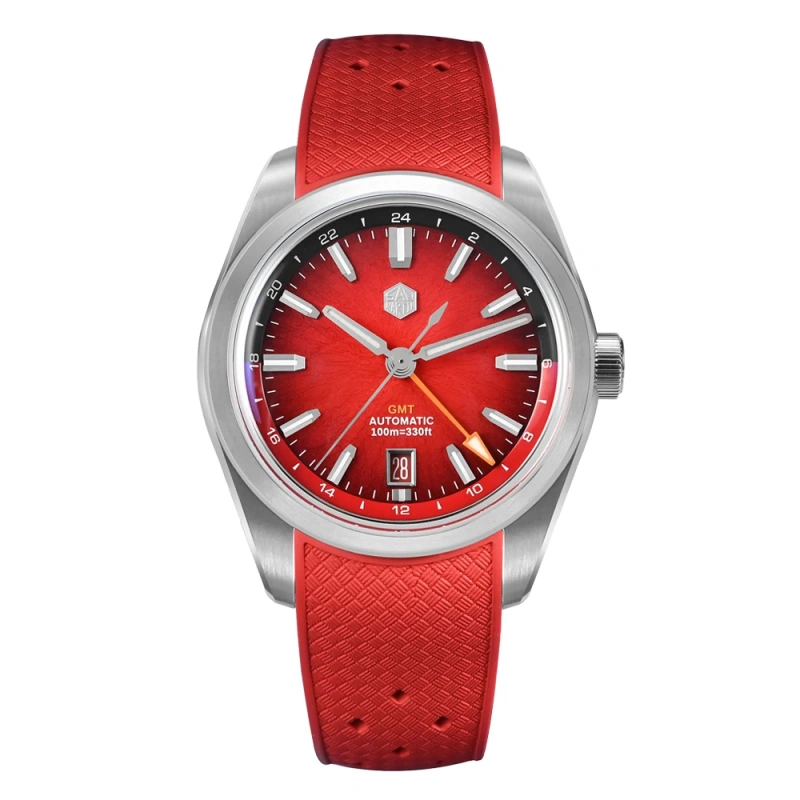 San Martin 2025 New 39mm JianZhan Miyota 9075 GMT Watch Original Design Gada Men Automatic Mechanical Watch Bubble Glass SN0144