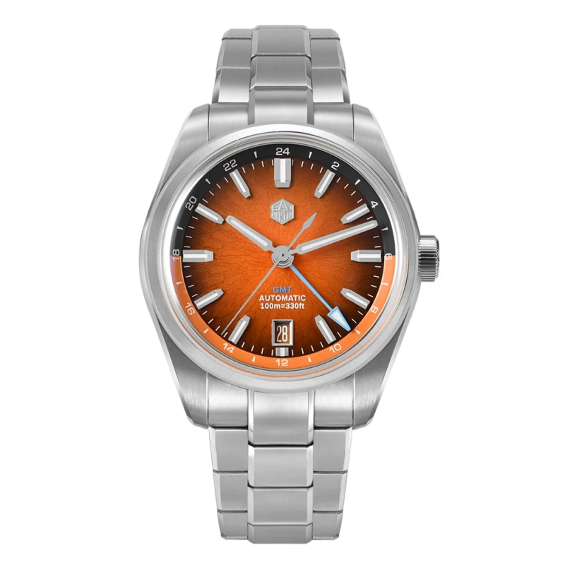 San Martin 2025 New 39mm JianZhan Miyota 9075 GMT Watch Original Design Gada Men Automatic Mechanical Watch Bubble Glass SN0144