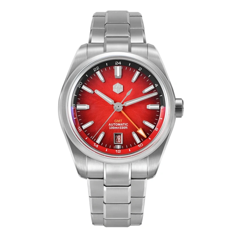 San Martin 2025 New 39mm JianZhan Miyota 9075 GMT Watch Original Design Gada Men Automatic Mechanical Watch Bubble Glass SN0144