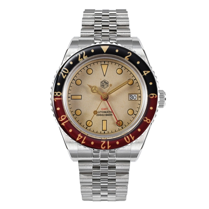 San Martin Distressed Design NH34 GMT Watch - SN0005G-B