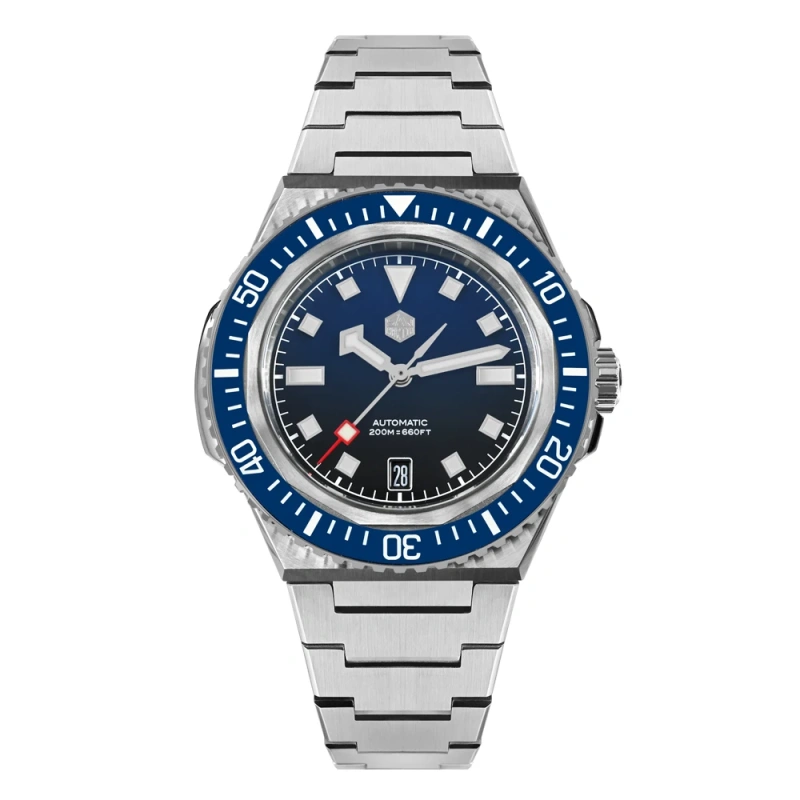 San Martin 41mm Men's Diver Watch Integrated Case NH35 Automatic Mechanical Original Design 200m Waterproof Sapphire SN0146