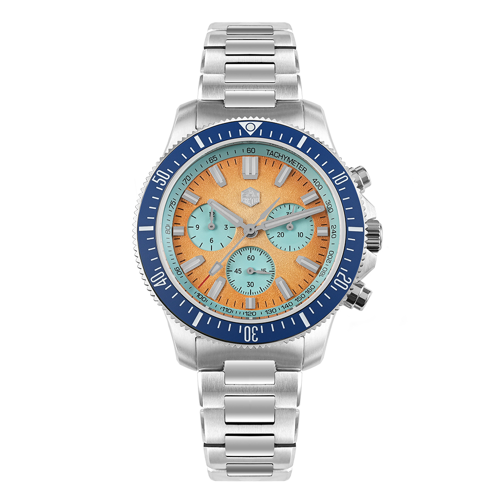 San Martin 40mm Chronograph Watch Peacock SL-4801 Automatic