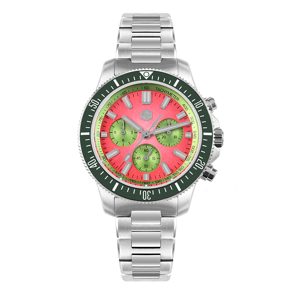 San Martin 40mm Chronograph Watch Peacock SL-4801 Automatic