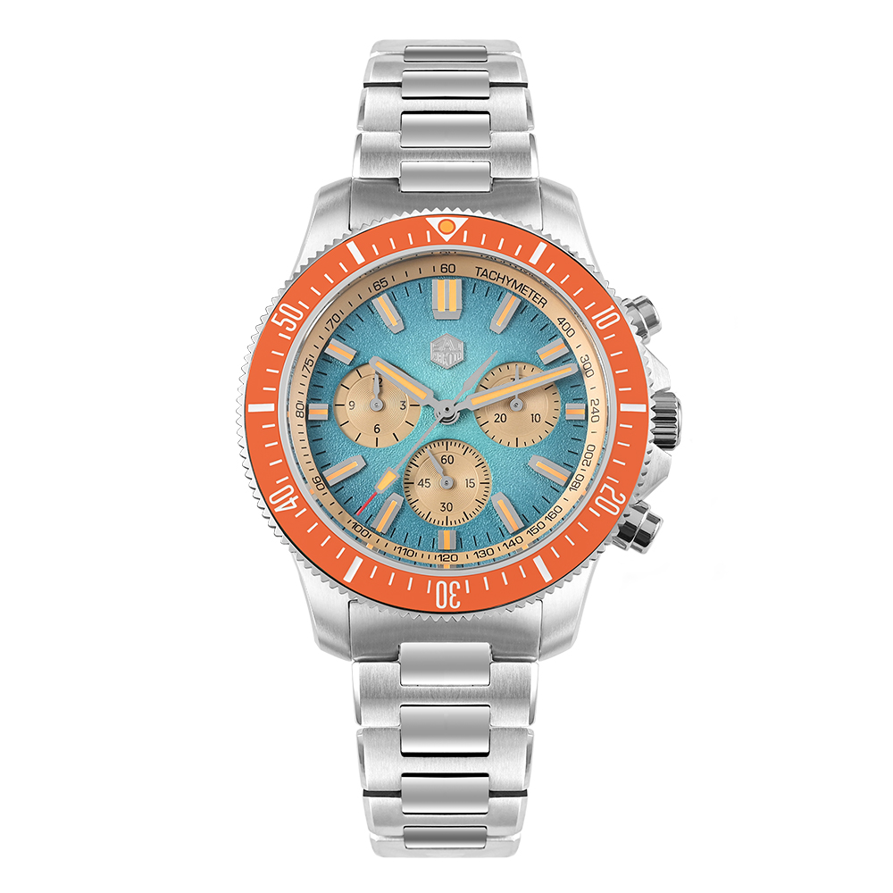 San Martin 40mm Chronograph Watch Peacock SL-4801 Automatic