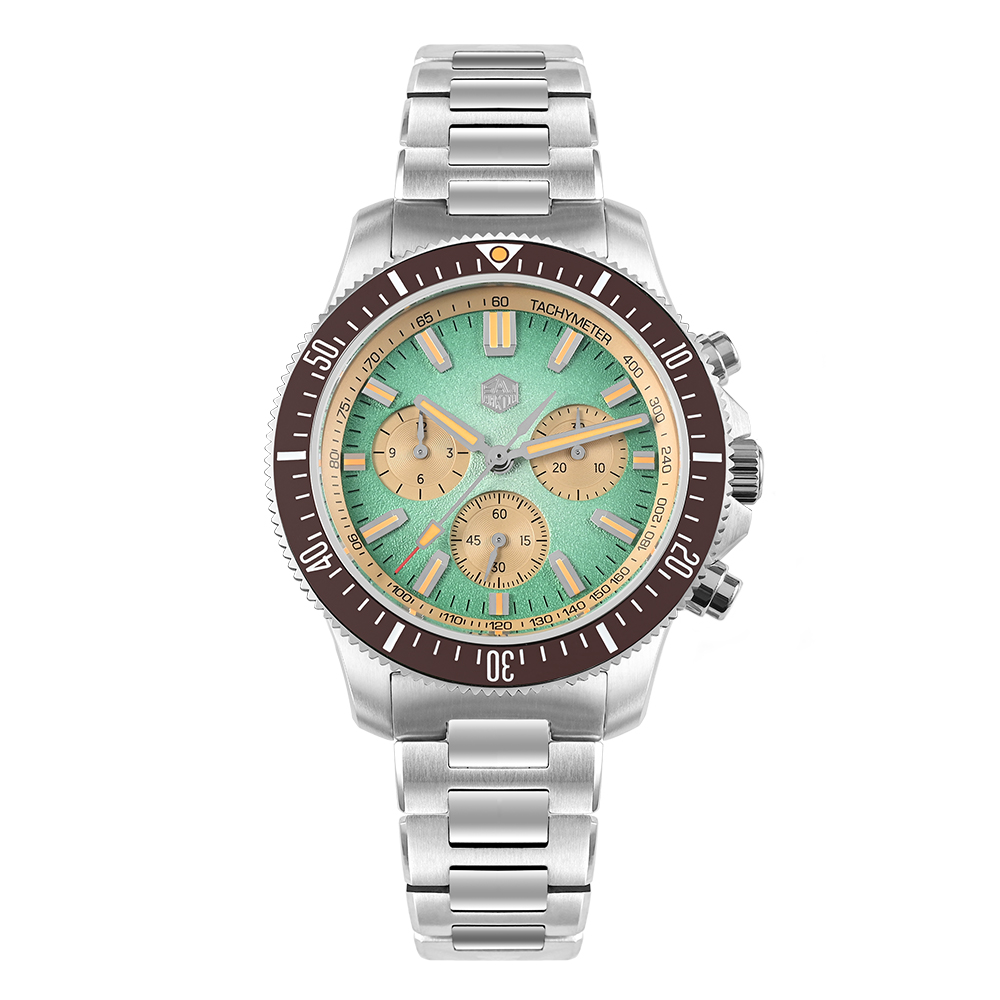 San Martin 40mm Chronograph Watch Peacock SL-4801 Automatic