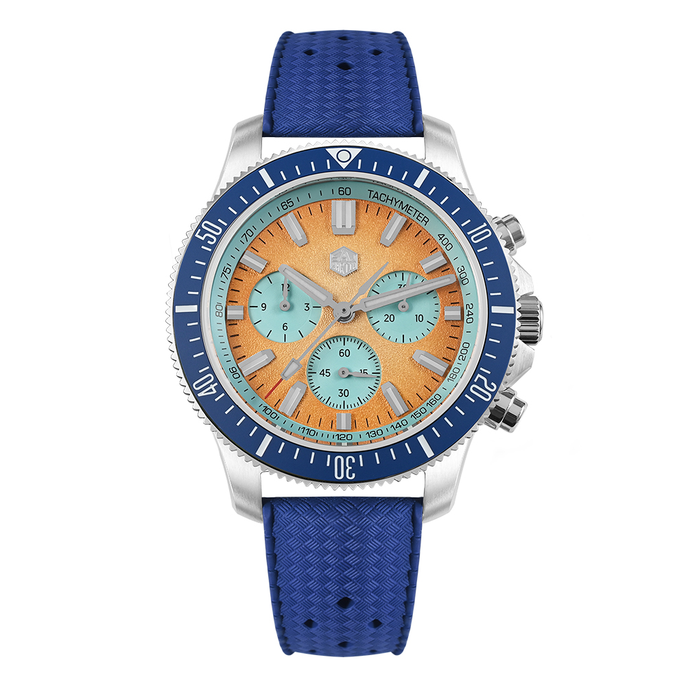San Martin 40mm Chronograph Watch Peacock SL-4801 Automatic