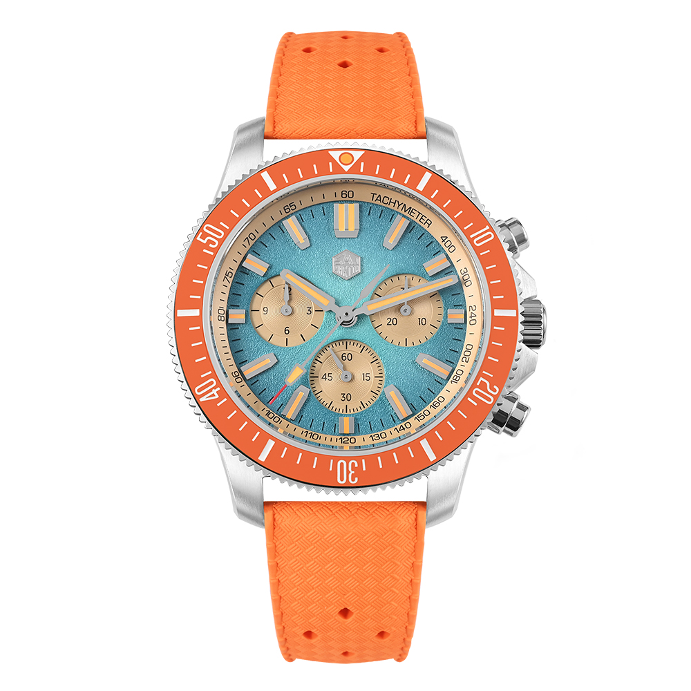 San Martin 40mm Chronograph Watch Peacock SL-4801 Automatic