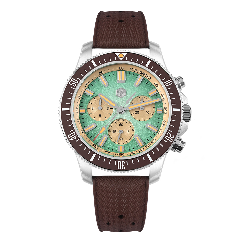 San Martin 40mm Chronograph Watch Peacock SL-4801 Automatic