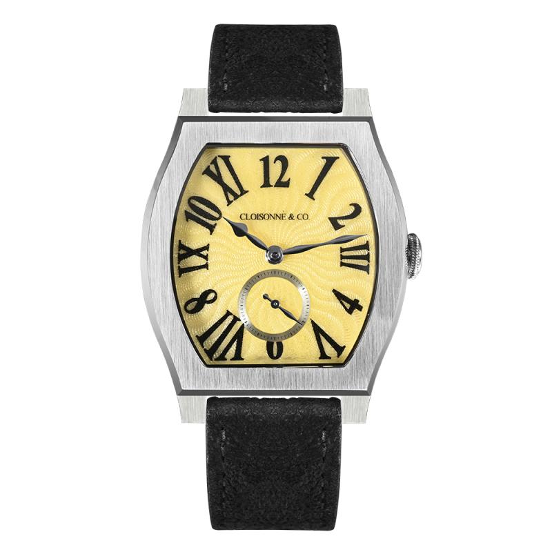 San Martin 36mm ETA7001 Barrel Shaped Enamel Hand Guilloche Dial Men Mechanical Watch Manual Winding SN0100