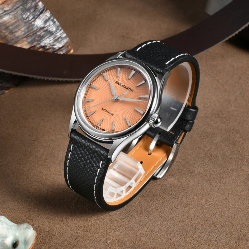 San Martin New 37mm Dress Watch ST1812 Automatic Movement Luxury Stainless Steel Mechanical Wristwatches Waterproof 10Bar SN0110