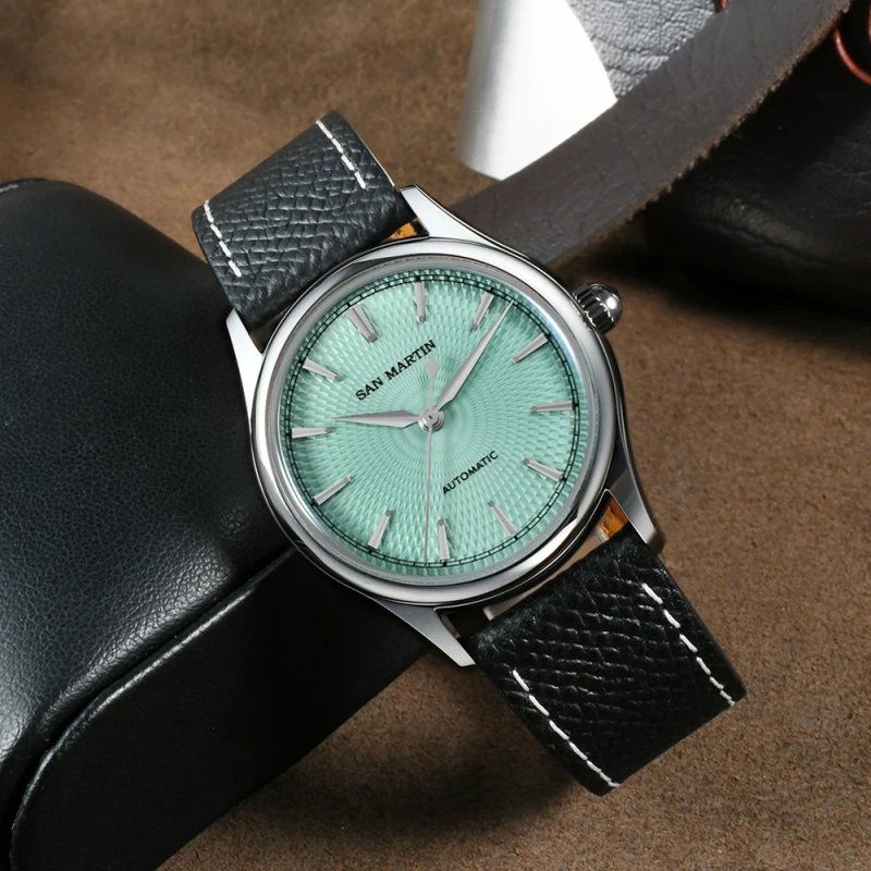 San Martin New 37mm Dress Watch ST1812 Automatic Movement Luxury Stainless Steel Mechanical Wristwatches Waterproof 10Bar SN0110