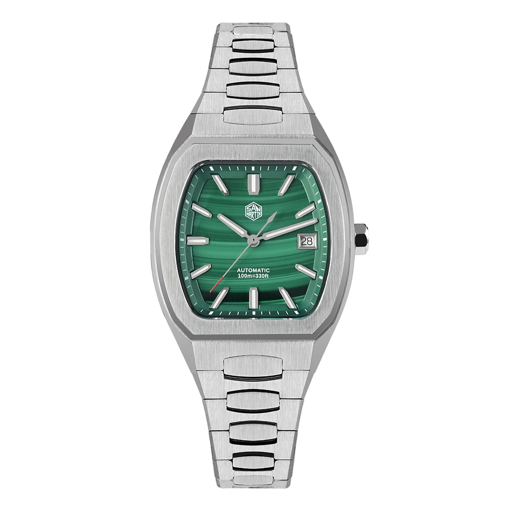San Martin 39.5mm Tonneau Luxury Men Watch Mineral Dial Casual