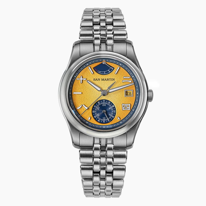 San Martin 39mm Men Watch Power Reserve Display MIYOTA 9132 Automatic Mechanical  SN0144
