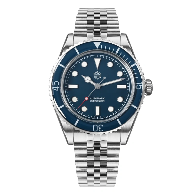 San Martin 40mm Men Dive Watch NH35 Automatic Movement Mechanical Wristwatches Sapphire Crystal Fully Luminous Waterproof 20Bar