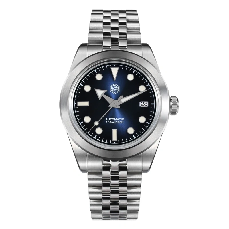 San Martin New 39mm Sport Watch Enamel Dial NH35 Automatic Mechanical Men Dress Watch Sapphire Waterproof 100m Luminous SN0053