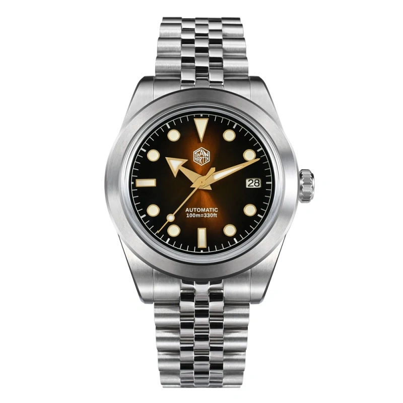 San Martin New 39mm Sport Watch Enamel Dial NH35 Automatic Mechanical Men Dress Watch Sapphire Waterproof 100m Luminous SN0053