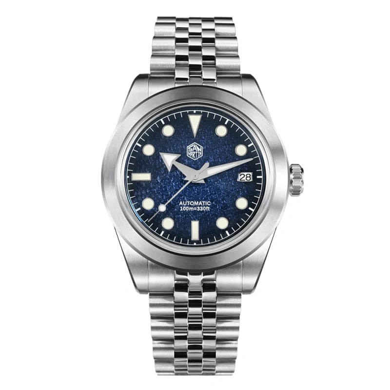 San Martin New 39mm Sport Watch Enamel Dial NH35 Automatic Mechanical Men Dress Watch Sapphire Waterproof 100m Luminous SN0053