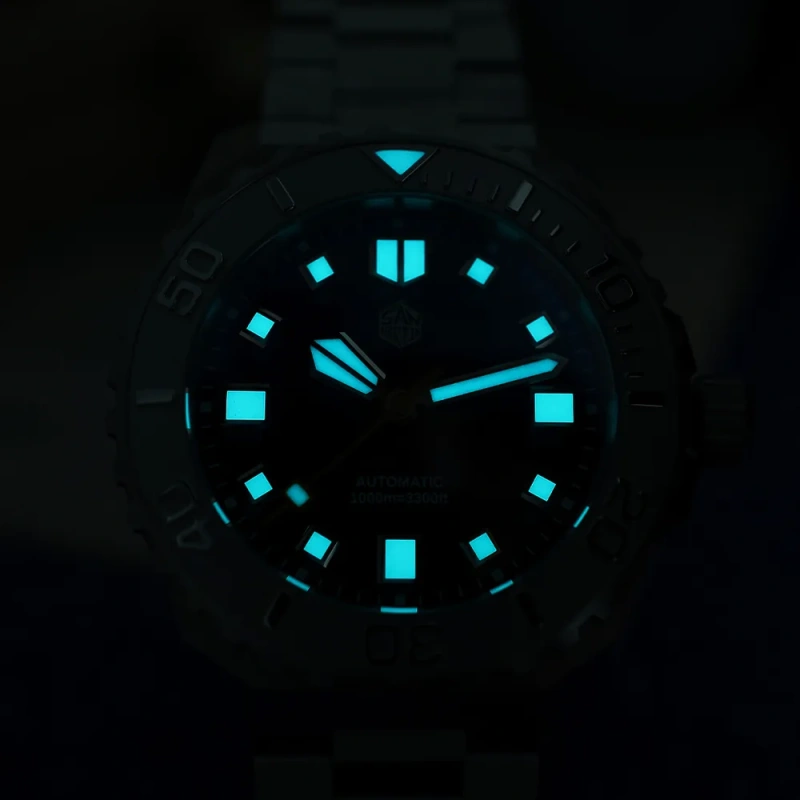 San Martin 1000m Deep Waterproof 43mm Men Diver Watch with Helium Escape Valve NH35 Automatic Mechanical Wave Enamel Dial SN0147