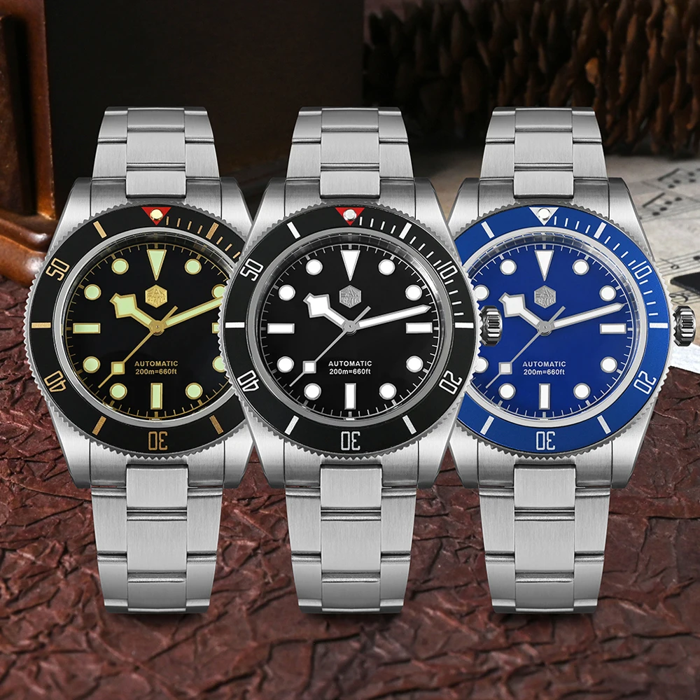 【3/22まで】腕時計 SAN MARTIN SN0008 San Martin 40mm Retro Men Diver Watch NH35 Mechanical SN0008