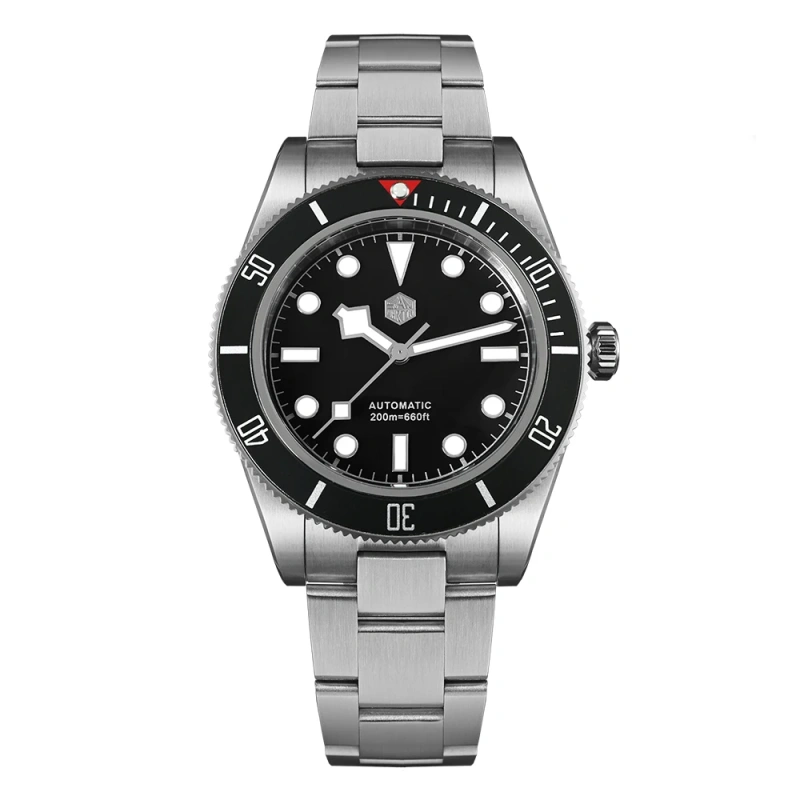 San Martin 40mm Retro Luxury Diver Watch NH35 Automatic Mechanical Watches for Men with Sapphire 200m Waterproof Luminous SN0008