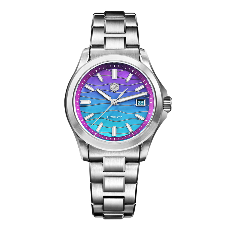 San Martin Watch 39mm Luxury Dress Miyota 9015 Automatic Mechanical Watches for Men With Mop Guilloche 100m Waterproof SN0150