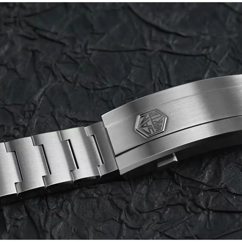 San Martin Straight Endlinks Y Links Bracelet 316L Stainless Steel On The Fly Quick Adjust Folding Clasp For Model SN0151