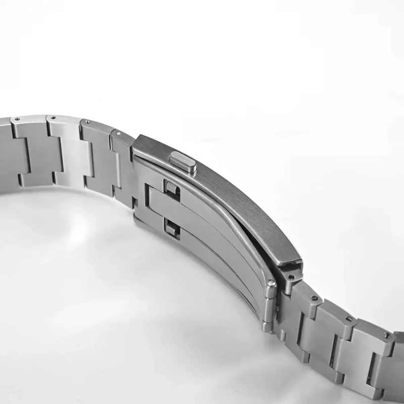 San Martin Straight Endlinks Y Links Bracelet 316L Stainless Steel On The Fly Quick Adjust Folding Clasp For Model SN0151
