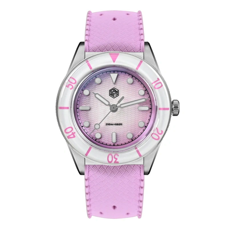 San Martin SN0151GS 32.5mm Ladies Quartz Watch Fashion Luxury Women Wristwatch Matching Couple Watch MOP Dial Sapphire WR200m