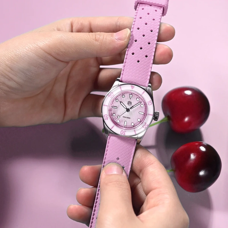 San Martin SN0151GS 32.5mm Ladies Quartz Watch Fashion Luxury Women Wristwatch Matching Couple Watch MOP Dial Sapphire WR200m