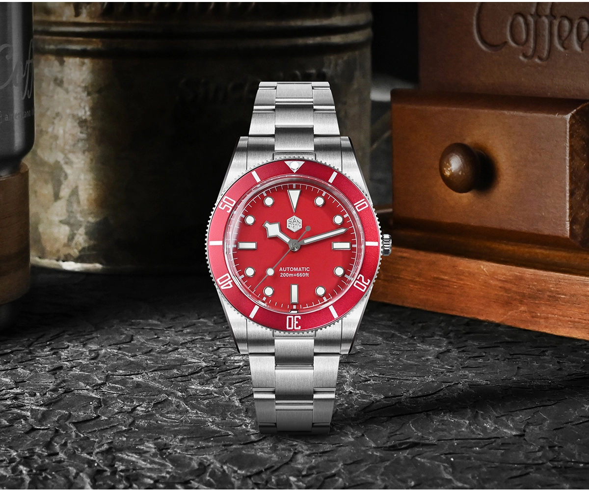 San Martin 37mm SN0138 Upgraded Diving Watch BB54 Retro 28800BPH Automatic Mechanical Luxury Sapphire Crystal 20Bar Men Watches SN0138-GB