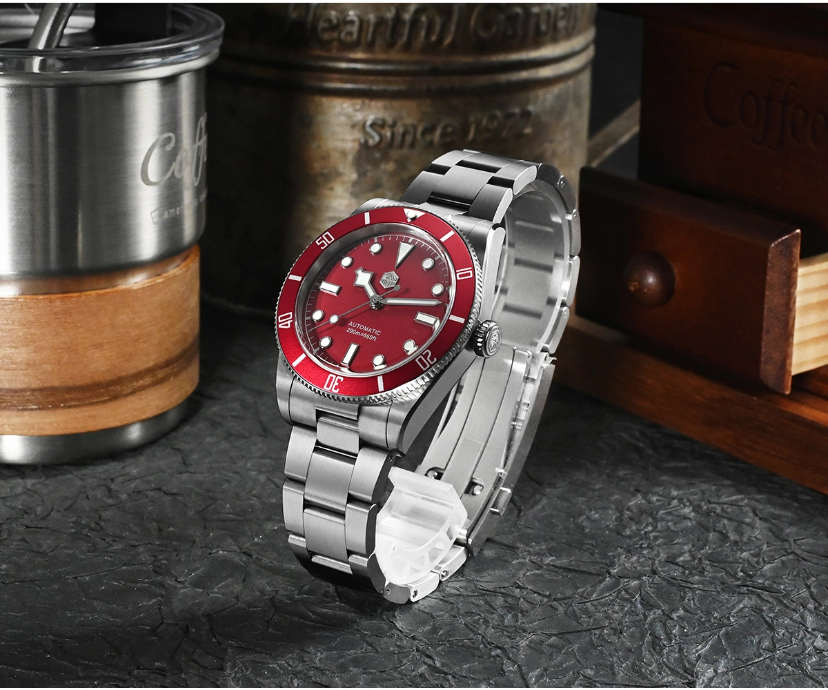 San Martin 37mm SN0138 Upgraded Diving Watch BB54 Retro 28800BPH Automatic Mechanical Luxury Sapphire Crystal 20Bar Men Watches SN0138-GB