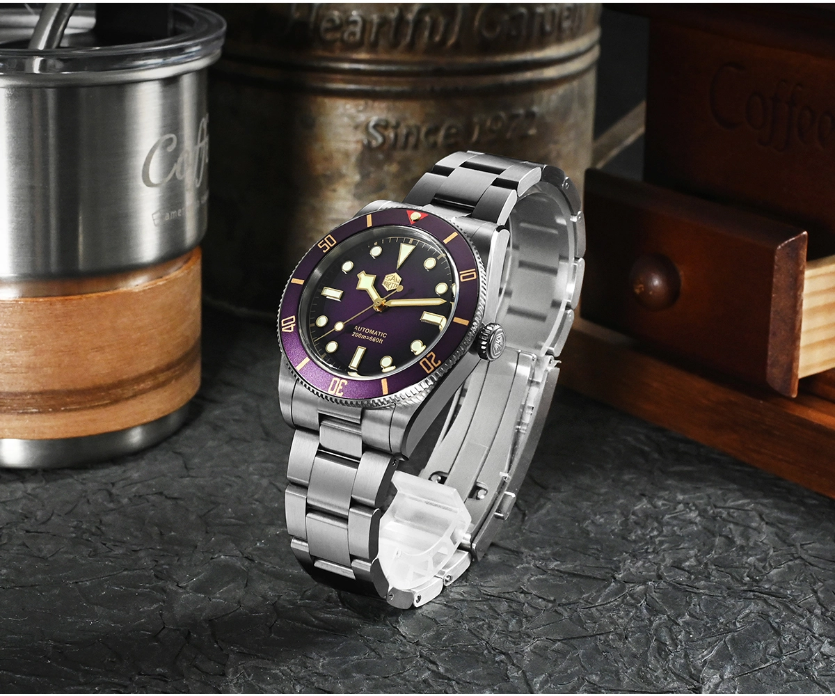San Martin 37mm SN0138 Upgraded Diving Watch BB54 Retro 28800BPH Automatic Mechanical Luxury Sapphire Crystal 20Bar Men Watches SN0138-GB