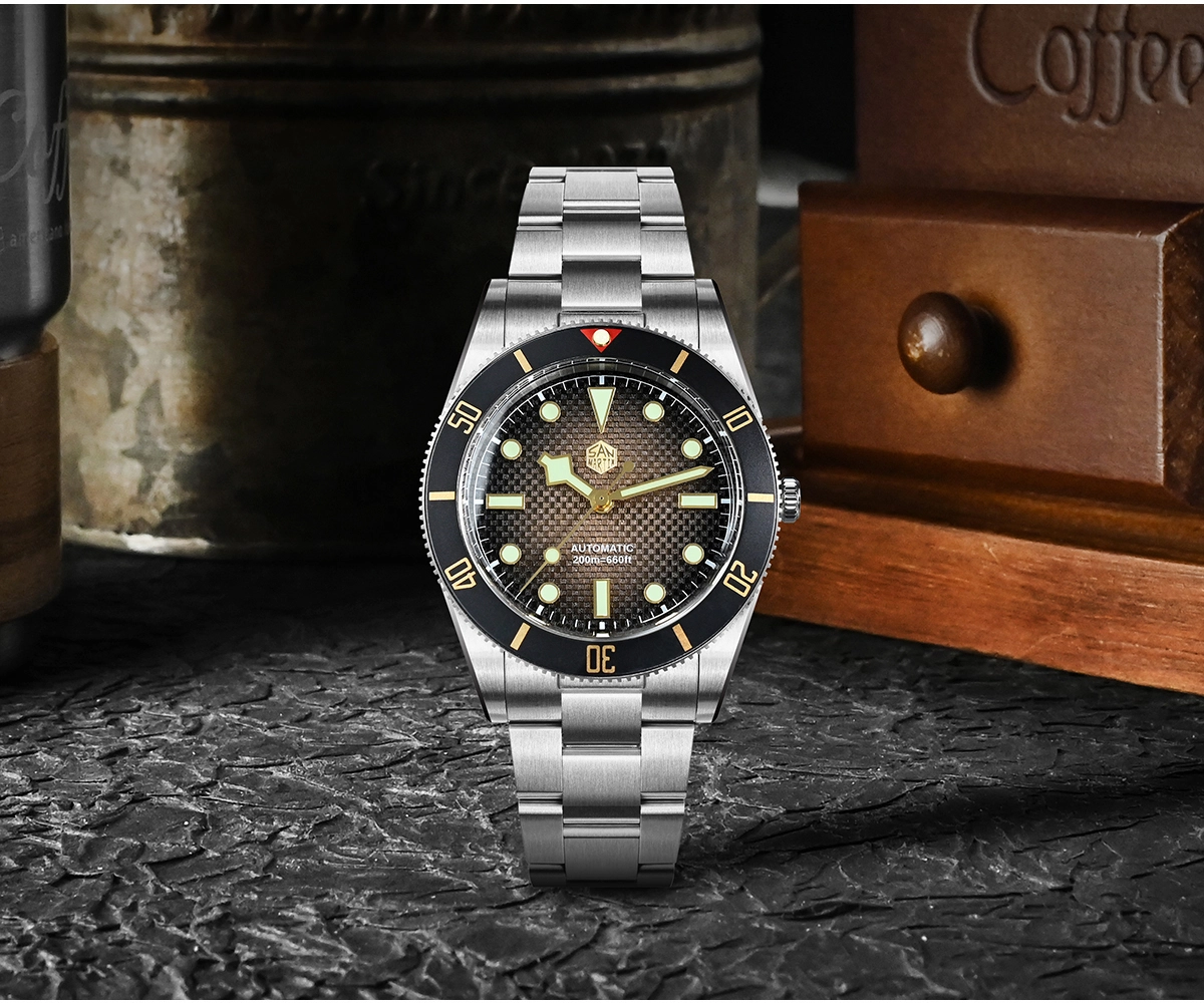 San Martin 37mm SN0138 Upgraded Diving Watch BB54 Retro 28800BPH Automatic Mechanical Luxury Sapphire Crystal 20Bar Men Watches SN0138-GB