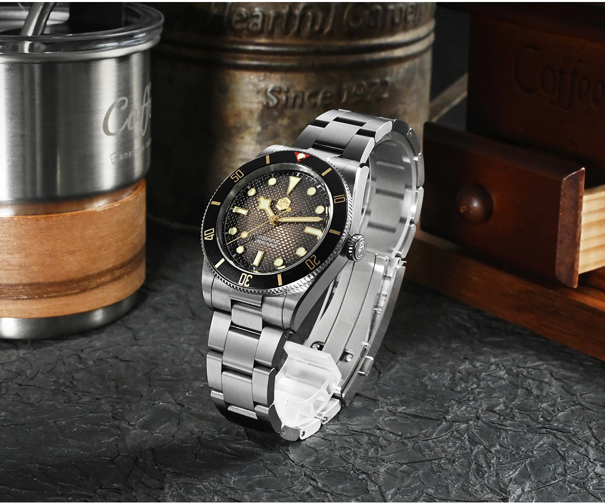San Martin 37mm SN0138 Upgraded Diving Watch BB54 Retro 28800BPH Automatic Mechanical Luxury Sapphire Crystal 20Bar Men Watches SN0138-GB